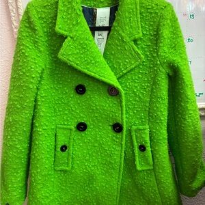 Il the delle 5 bright green peacoat jacket 42 medium